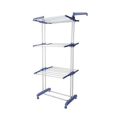 Three-Level Clothes Drying Rack White/Blue