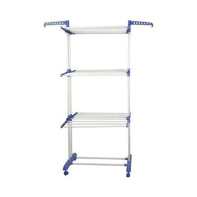 Three-Level Clothes Drying Rack White/Blue