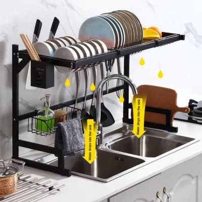 Over Sink Dish Drying Rack Black