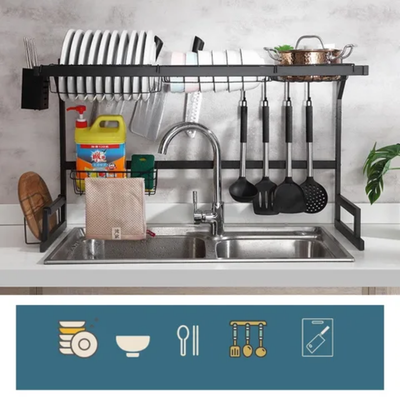 Over Sink Dish Drying Rack Black