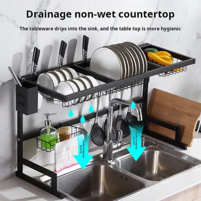 Over Sink Dish Drying Rack Black