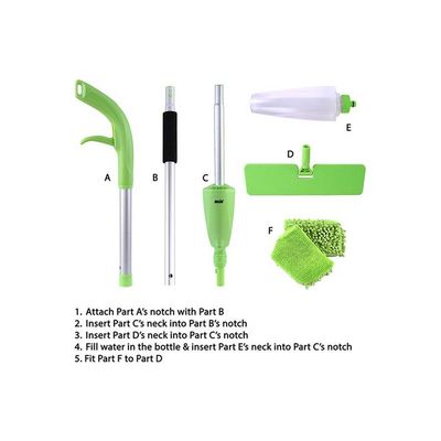 Spray Mop With Microfiber Cleaning Pad Green/White/Silver