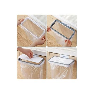 Hanging Trash Bag Holder With Lid White/Grey 5x20centimeter