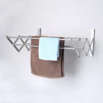 Foldable Wall Hanging Clothes Rack Silver 120cm