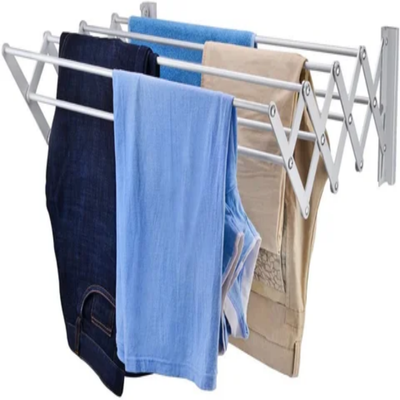 Foldable Wall Hanging Clothes Rack Silver 120cm