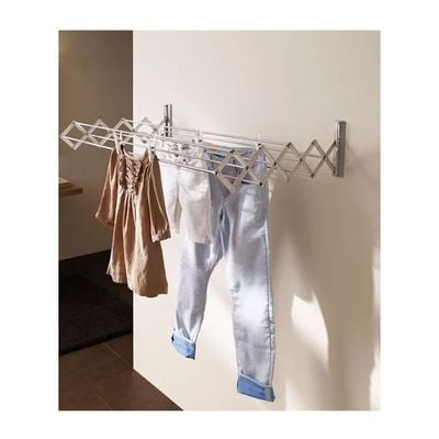 Foldable Wall Hanging Clothes Rack Silver 120cm