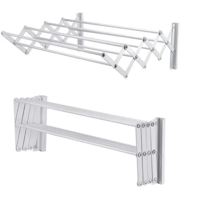 Foldable Wall Hanging Clothes Rack Silver 80cm