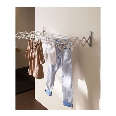 Foldable Wall Hanging Clothes Rack Silver 80cm