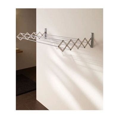 Foldable Wall Hanging Clothes Rack Silver 80cm