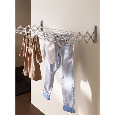 Foldable Wall Hanging Clothes Rack Silver 100cm