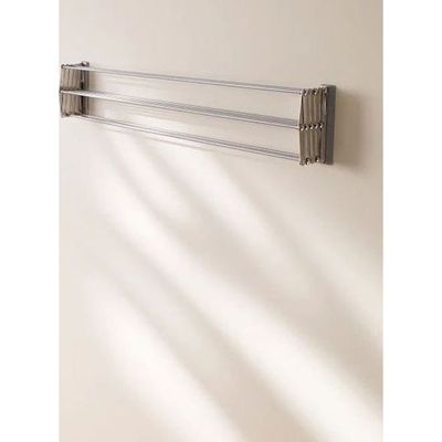 Foldable Wall Hanging Clothes Rack Silver 100cm