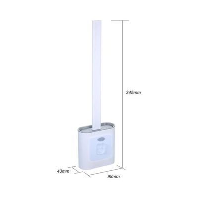 Wall Mount Flat Toilet Brush With Holder White