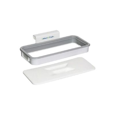 Hanging Garbage Rack With Lid Clear/White 5x20centimeter Hanging Garbage Rack With Lid Clear/White 5x20centimeter