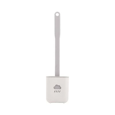 Soft Bristles Flat Head Silicone Toilet Brush Grey 10x4x38cm