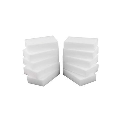10-Piece Magic Melamine Sponge Eraser White 5x5x5centimeter