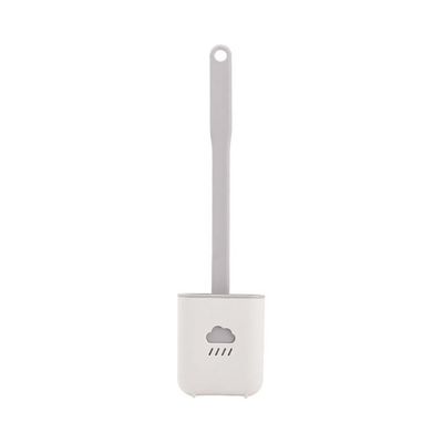 Wall-Mounted Long Handle Toilet Brush With Holder White
