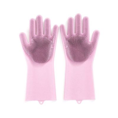 Pair Of Anti-Abrasive Cleaning Glove Pink 35centimeter