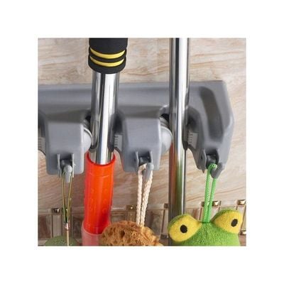 Multifunctional Wall Hanging Mop Rack Grey