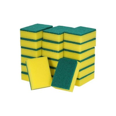 Pack Of 20 Multi-Purpose Double-Faced Sponge Yellow/Green 31centimeter