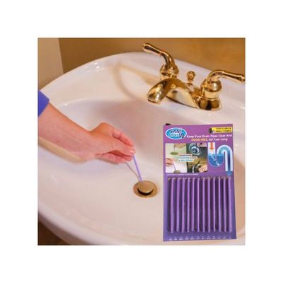 Pack of 12 Drain Pipe Cleaning Stick Purple 25centimeter
