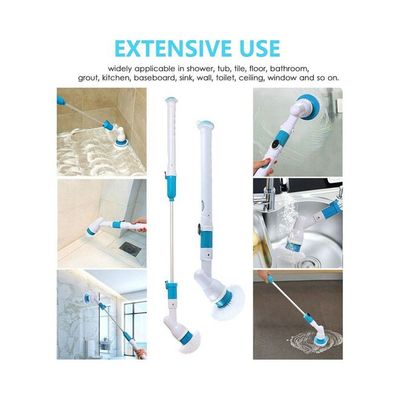 Multi-Functional Electric Spin Cleaning Brush White/Blue