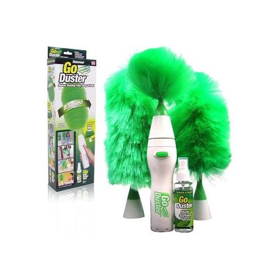 Motorized Duster With Spray Green