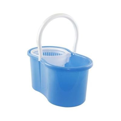 Mop With 360 Degree Rotating Head Blue/White 22.5x46x25.5centimeter