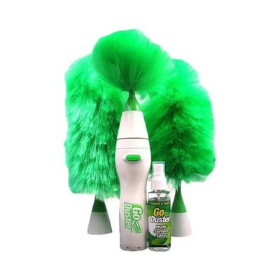 4-Piece Duster Cleaner Set White/Green 7 x 10 x 30centimeter