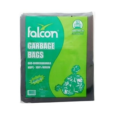 20-Piece Garbage Bags Black 80X110cm