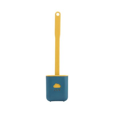 Wall-Mounted Long Handle Toilet Brush With Holder Green/Yellow