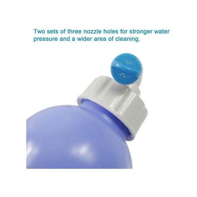 3-Piece Travel Shattaf Handheld Bidet Bottle Set Light Blue/White 20x7centimeter