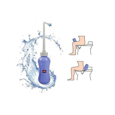 3-Piece Travel Shattaf Handheld Bidet Bottle Set Light Blue/White 20x7centimeter