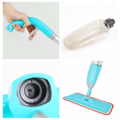 Long Handle Mop With Spray Blue/White
