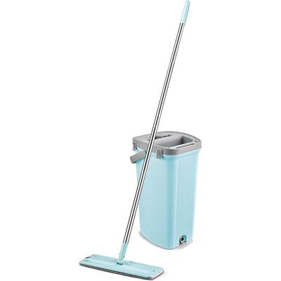 Microfiber Flat Mop With Bucket Blue