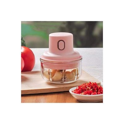 Electric Household Small Meat Grinder Pink/Clear
