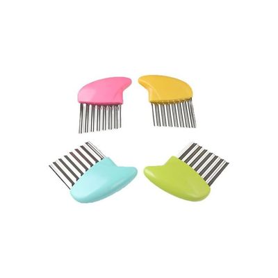 4-Piece Potato Chips Shaper Yellow/Green/Pink 110x80x20millimeter