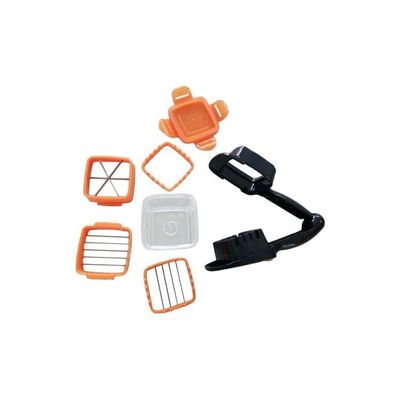 7-Piece Vegetable Cutter Set Orange/Black/Silver 215x135x80millimeter