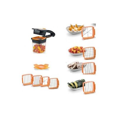 7-Piece Vegetable Cutter Set Orange/Black/Silver 215x135x80millimeter