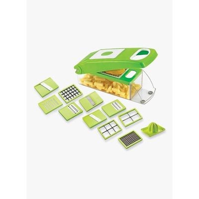 12-In-1 Fruit And Vegetable Cutter Green/Clear/White