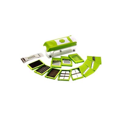 12-In-1 Fruit And Vegetable Cutter Green/Clear/White