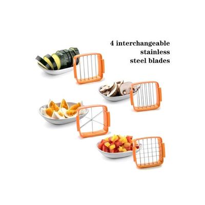 5-Piece Stainless Steel Vegetable Chopper Orange/Black 0.425kg