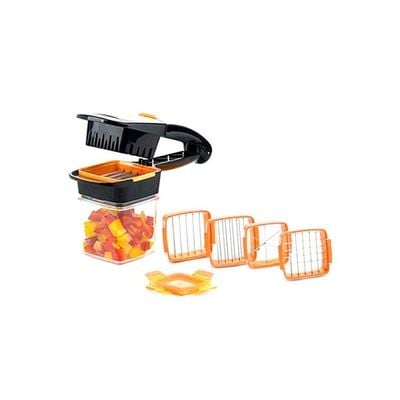 5-Piece Stainless Steel Vegetable Chopper Orange/Black 0.425kg