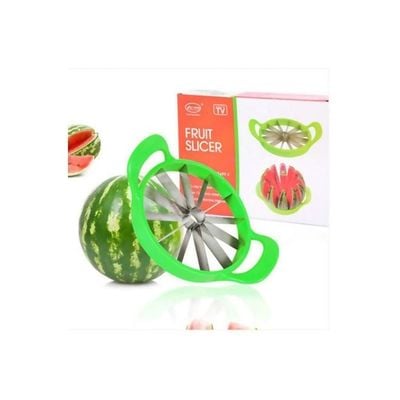 Multi-Functional Watermelon Cutter Green/Silver 25x33.5centimeter