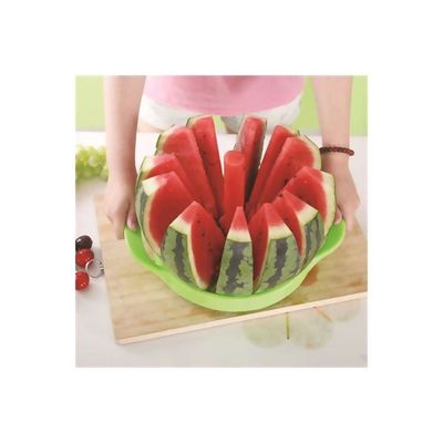 Multi-Functional Watermelon Cutter Green/Silver 25x33.5centimeter