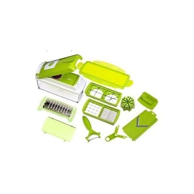 11-In-1 Vegetable And Fruits Cutter Green 5x5x7cm