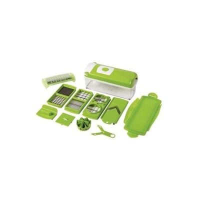 11-In-1 Vegetable And Fruits Cutter Green 5x5x7cm