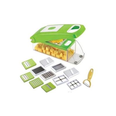 11-In-1 Vegetable And Fruits Cutter Green 5x5x7cm