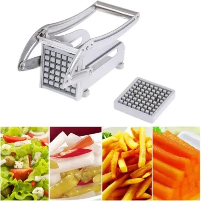 Stainless Steel Potato Chipper French Fries Slicer Silver