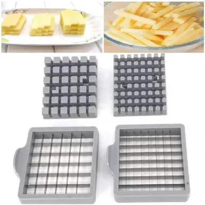 Stainless Steel Potato Chipper French Fries Slicer Silver