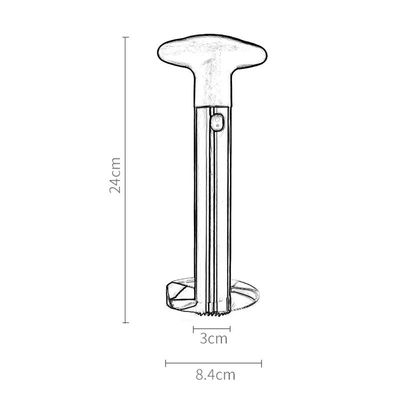 Stainless Steel Pineapple Cutter Black/Silver 24 x 10 x 10cm